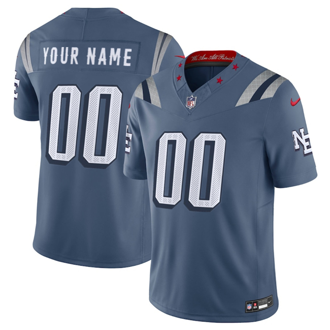 Youth New England Patriots Active Player Custom 2025 F.U.S.E. “Rivalries” Vapor Limited Stitched Football Jersey